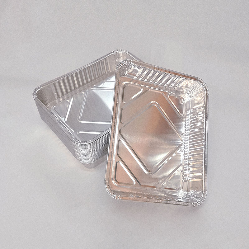 Medium rectangular aluminum foil container barbecue plate oven baking tray