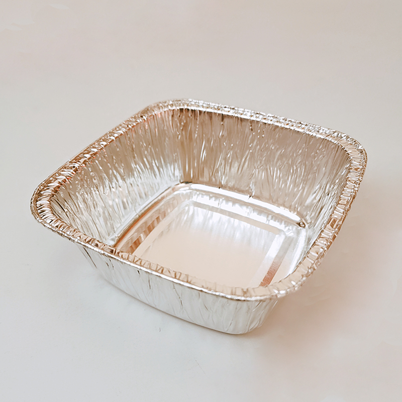 Small square aluminum foil container tableware tin foil kitchenware foil baking tray for catering and family food