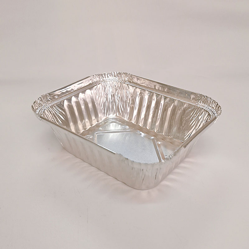Small Rectangle Aluminum Foil Tableware with Lid