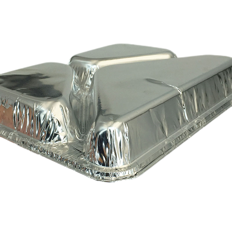3 Compartment Rectangular Multi Grid Aluminum Foil Plate