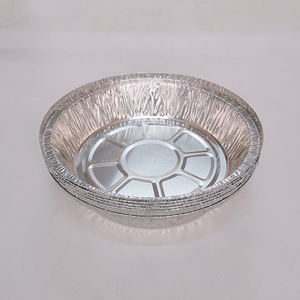 7 inch multipurpose use Disposable aluminum foil Tray Eco Friendly Microwavable Dish for Restaurant Round Food Plates