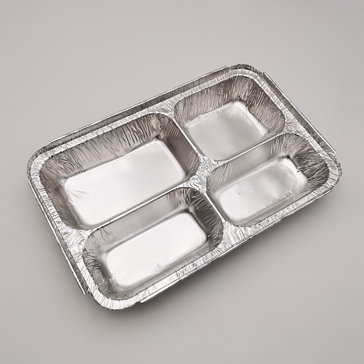 Four compartment large capacity take out aluminum foil lunch box