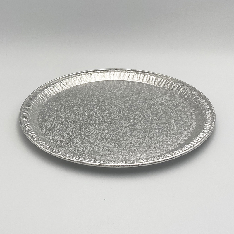 9 Inch Round Embossed Aluminum Foil Plate Catering Pan