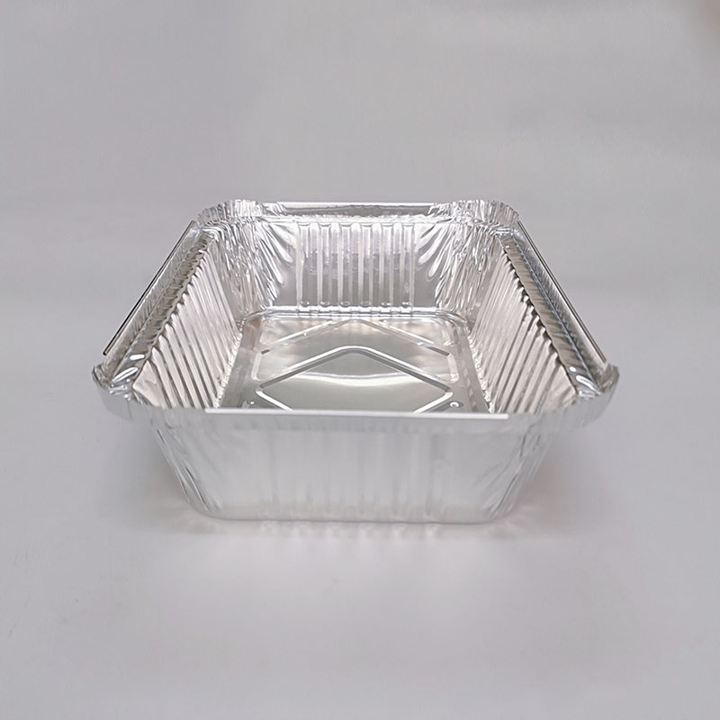 Small Rectangular Aluminum Foil Tableware with Lid